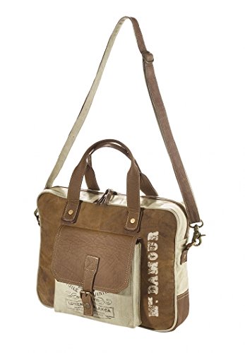 Preisvergleich Produktbild Handtasche DAMOUR aus bedrucktem Canvas mit Lederhenkeln und Applikationen