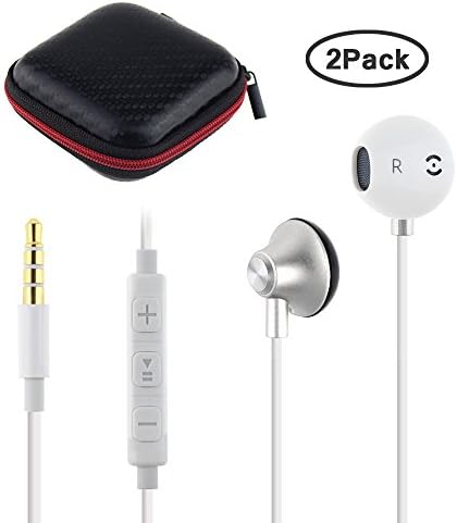 Gulf Y (2 Pack) Premium Earphones / Headphones / Earbuds / Headset with Stereo Mic&amp;Remote Control for Apple iPhone 6s/6/6plus,iPhone SE/5s/5c/5, iPad /iPod and More (2Pack-White+Silver)