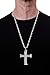 Produktbild DRESS ME UP - Halloween Karneval Kette Anhänger Kreuz Priester Exorzist Nonne 80er Rocker Silberfarben CH-004