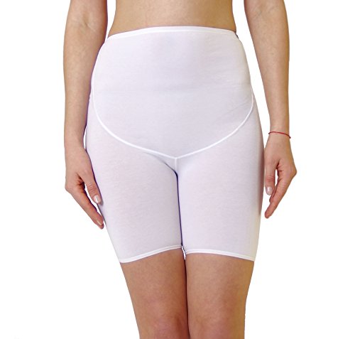 Maternity underwear pregnancy shorts, maternity knickers with long legs, over the bump, viscose fiber, available in White, Black, Beige, CHEZMAM
