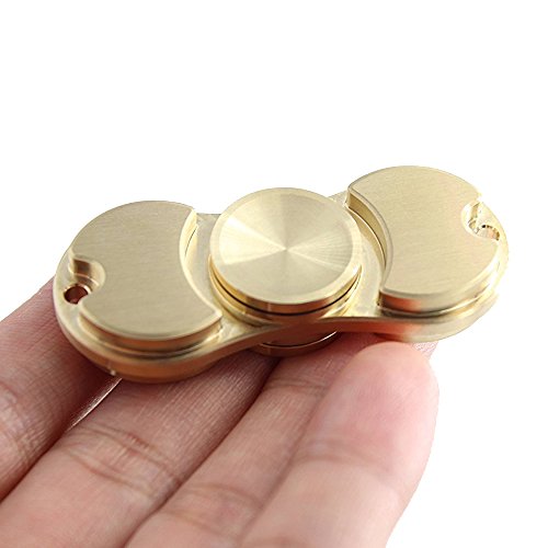Hand Spinner Brass Copper Gold, GIM Fidget Spinner Brass Toy, Up to 5 Minutes, EDC Focus Toy for Children & Adults (Size S: 77g)