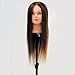 Neverland Professional 22" 100% Real Human Hair Hairdressing Equipment Styling Head Doll Mannequin Training Head Tools Braiding Cutting Student Practice Model with Clamp
