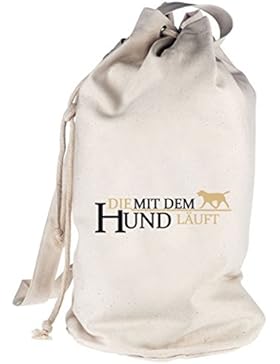 Die mit dem Hund läuft, bedruckter Seesack Umhängetasche Schultertasche Beutel Bag