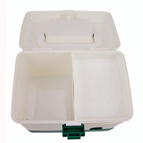 Medizinschränke, iTECHOR Hilfe Koffer Medizin-Box Aufbewahrungsbox Medikamentenbox Arzneimittel-Box Medizinbehälter mit Tragegriff, Grün, 22 × 14,5 × 20,3cm - 4