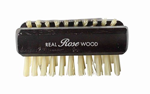 Luxury Dual Sided Travel Sized Rosewood Nail Brush with Natural Bristle (Medium/Hard Strength)