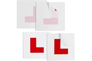 Onarway Learner Plate L Plate 4 Pack for driver learner, 2 PCS of Self Adhesive L Sticker & 2 PCS of Electrostatic L Plates for Car Window, No Fading No Blow off Easy to Move without Scratching