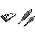 M-Audio Keystation Mini 32 MK3 - Portable USB MIDI Keyboard Controller for Mobile Music Production With Software Suite & LINDY 36722 1m USB 2.0 Type A to Mini-B Cable, Anthra Line, Black
