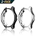 Produktbild Cerike Hülle für Samsung Gear S3 Watch 46mm[2-Stück], Soft TPU vernickelt [Kratzfest] All-Around Schutzhülle für Samsung Gear S3 Frontier SM-R760 /Galaxy Watch 46mm SM-R800(46mm, Schwarz/Silber)
