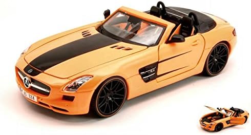 MAISTO MI31370O MERCEDES SLS AMG ORANGE/BLACK 1:24 MODELLINO DIE CAST MODEL