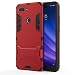 Produktbild HDRUN Xiaomi Mi 8 Lite Hülle, 2 In1 Kratzfeste Handyhülle Hybrid TPU Silikon Bumper Schale PC Doppelschichter Schutzhülle mit Standfunktion für Xiaomi Mi 8 Lite Case Cover, Rot