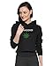 Campus Sutra Black Womens Printed Crop Hoodie RS.689.00