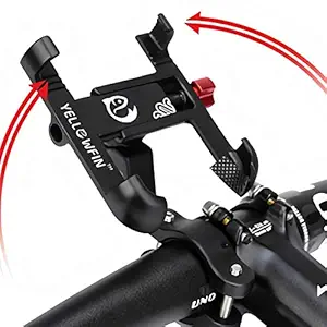 Yellowfin Claw-Grip Aluminium Alloy Bicycle/Cycle /Motorcycle/Bike Mobile Phone Holder Mount, for Maps and GPS Navigation (Max, Black)