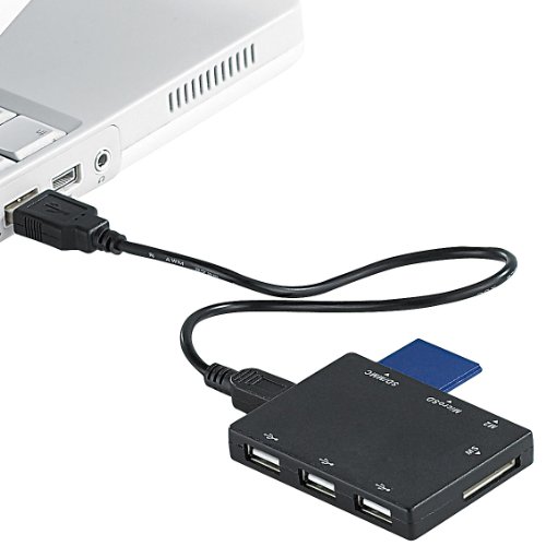 c-enter Winziger Multi-Card-Reader mit 3-fach USB-Hub - 2