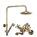 Produktbild LYYSHS Badezimmer-Duschsystem-Set Bade-System Antik Dusche Set Retro Europäischen Stil Einfache Dusche Set Badewanne Dusche Wasserhahn Antik Kupfer Dusche