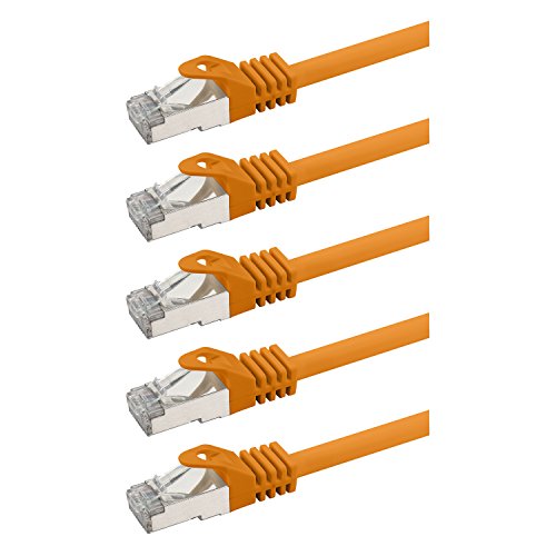 rocabo 120605 RJ45 Netzwerkkabel Patchkabel mit CAT 7, Ethernet Gigabit LAN Switch Router, Halogenfrei 2,00m (5 Stück) Orange rocabo 120605 RJ45 Netzwerkkabel Patchkabel mit CAT 7, Ethernet Gigabit LAN Switch Router, Halogenfrei 2,00m (5 Stück) Orange