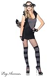 Leg Avenue 83881 - Risky Raccoon Kostüm, Größe: M/L, schwarz/grau