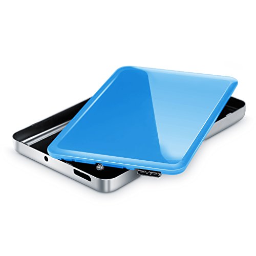 CSL – USB 3.0 2,5″ SSD / SATA Festplattengehäuse extern | UASP und SATA3 fähig | für 9.5mm 7mm SATA I/II/III, SSD, HDD | USB 3.0 (5 GBit/s) inkl. UASP Mode (USB 3.0 Booster) | WerkzeugloseInstallation | für PC / Mac / Notebook | blau - 3