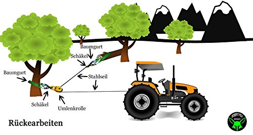 Desert Fox Winch Berge Set mit Bergegurt 3 m 9 Tonnen Bruchlast und 2 Schäkel 3/4 Zoll gebogen – Abschleppseil – Bergung - 5