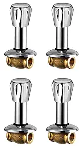 Drizzle Concealed Stop Cock Conty 20 mm. Brass Chrome Plated/Concealed Valve 3/4 Inch/Bathroom Tap/Quarter Turn Tap - Set of 4