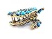 Fashion Base Retro Acrylic Crystal Peacock Shaped Hair Claws Clips for Women Bluel
