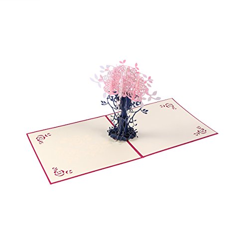 comprare on line NUOLUX Vaso di fiori 3D Pop Up scheda di regalo Handmade Greeting Card (rosa) prezzo