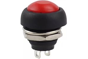 ‎FUCHSWERK Drucktaster rund Taster 12mm DIY Druckschalter AC 1,5A/230V 12V NON-Momentan button Schalter | Rot