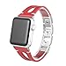 Produktbild BZLine Apple Watch Armband 38mm/42mm, Leder Ersatz Uhrenarmbänder für iWatch Serie 3 Serie 2 Serie 1 Sport, Verschiedene Farben erhältlich (42 mm, Rot)
