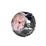 Vorwahlknopf-Quarz-analoge Uhr-kreative Stahlkühle Elastische Chenang Quarz-Finger-Ring-Uhr Paar-Ring-Uhr Armbanduhr wasserdicht Coachman Damen Armbanduhr Analog Quarz Edelstahl (Rosa)