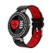 Produktbild WANGXN Fitness Tracker Pulsmesser Tracker Smart Armband Activity Tracker Bluetooth Schrittzähler Schlafmonitor Smartwatch,Red