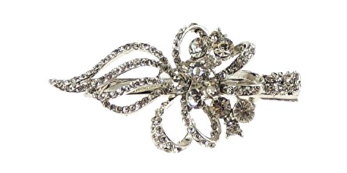 Glamour Girlz Sparkly Luxury Diamante Crystal Bow Concord Small 7cm Beak Clip