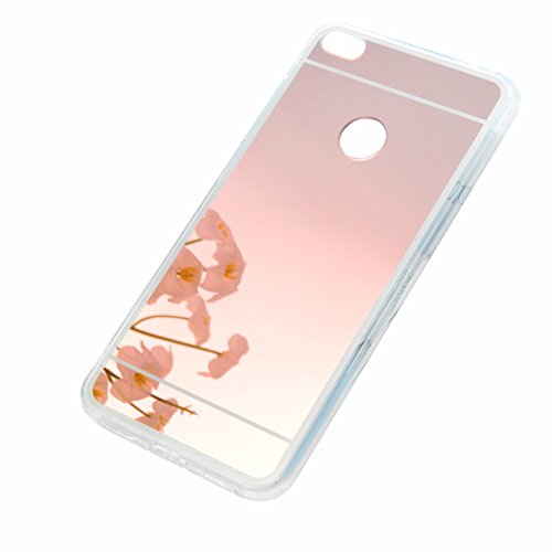 KASOS Fundas Huawei P8 Lite 2017 Carcasa Ultrafina Case con Efecto de Espejo en la Trasera  TPU Borde Blando Acrylic Panel Duro 