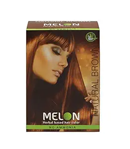 Melon Herbal Based Hair Color, AMMONIA FREE HAIR COLOUR, Natural Hair colour without Chemicals, Deep Conditioning Hair Color Powder with Amla, Heena, Shikakai & Precious Herbs, (Pack of 6), 90gm