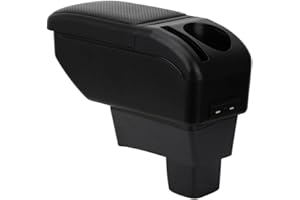ZENVI Armrests Compatible with Suzuki Swift Armrest 2008-2024 Center Console Organizer Box Double Layer Storage Style Usable for Elbow Support （Carbon Fiber Style）