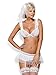 Produktbild Obsessive Dessous Set Julitta mit Schleier - Hochzeit Mesh Set Spitze Bügel-BH Weiß in toller Geschenkbox (S/M)