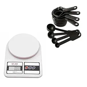 The Creative India Digital Electronic Kitchen Scale Upto 10Kg with 8In1 Measuring Cups and Spoons(Black)