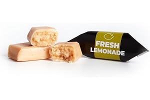 MR FUDGESTO ARTISAN DELICACIES Caramelos Tradicionales - Sabor Limonada - Toffee Frescos - Dulces Mr Fudgesto - Caja de Caramelos 250g