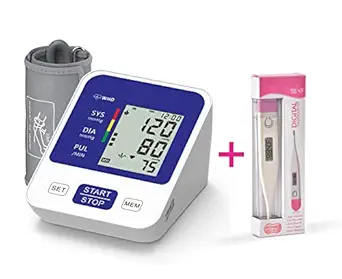 Thermomate Blood Pressure Monitor with Fever Digital Thermometer Combo 1 Pack 2 Items ( Multicolor)