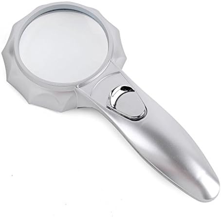 DFHHG® With Lights Handheld Magnifying Glass 190 * 60mm Old Man Student Child Read Newspapers easy to carry