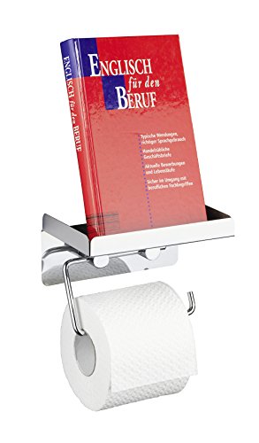 Wenko 22217100 Toilettenpapierhalter 2 in 1, Edelstahl rostfrei, 16 x 12,5 x 11,5 cm, Glänzend - 2