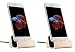 Produktbild MyGadget© 2x iPhone Docking-station (inkl. 1m Kabel) Ladestation Ständer Charger für das Apple 7/7 Plus 6s/6s Plus/6/5/5s/5c/SE, iPod nano 7/5G in Gold