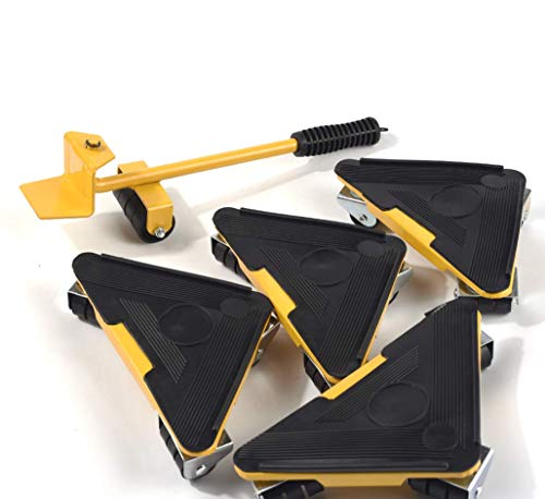 Preisvergleich Produktbild Hohe Qualität 5 Stücke Dreieck Eisen Movers Bewegliche Tragbare Movers Schwere Bewegungswerkzeuge Möbel Bewegen,Yellow