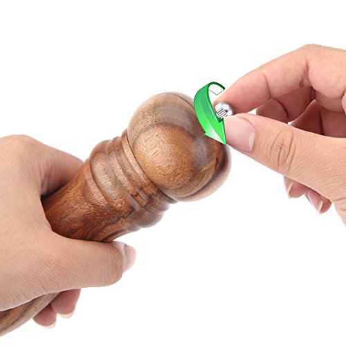 Casefashion Pfeffermühleset 2 Stück Gewürzmühler aus Echtholz für Peffer Salz Flieder Basilikum Eingebaute Keramik Messer - 4