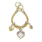 Luckhome Damen Armbanduhr Quartzuhr Analog Strass Deko Armband Uhr Zhou Lianfa Novaj Metalaj Mesh Strap Quarzuhr Minimalistische Herren- Und Damenuhr(Gold)