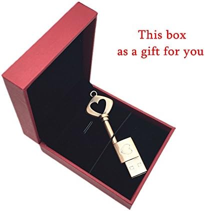 32GB USB 2.0 Memory Stick - Sino Creative Design Rose Gold Metal Love Heart Key Flash Driver U-Disk for Windows 10 Windows 8 and 7, Vista XP (All PC &amp; Notebook Models)