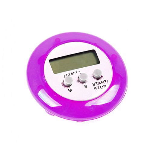 Mini Rund LCD Digital Kurzzeitmesser Eieruhr Küchenuhr Küche Countdown Wecker +Clip Rund - 3