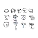 Produktbild Ouken 13 Stück/Set böhmischer Jahrgang geschnitzte Kronen starre Edelstein-über treibungen Rhinestone Gelenk Knöchel Ring setzt Finger Ringe
