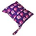 2-Zip Washable Baby Cloth Diaper Nappy Bag Elephant Pattern Purple Background