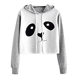 Sudaderas Adolescentes Chicas Sudaderas Mujer Tumblr con Capucha - Emoticon Estampado Blusa Tops Camiseta de Manga Larga Mujeres Fuera del Hombro Sudadera Manga Larga Pullover Casual Tops Blusa