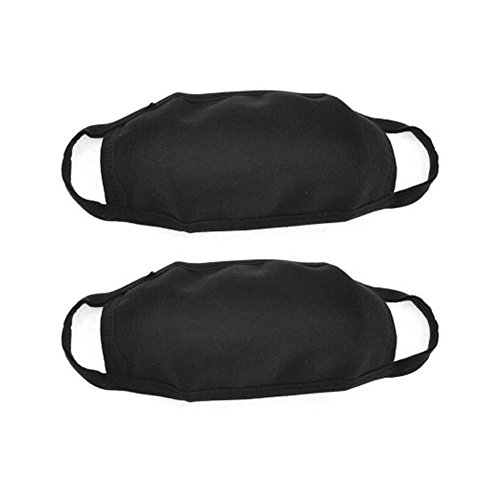 Qingsun Elastische Strap Mundmaske Gesundheitswesen Staub Proof Gesichtsmaske Schwarz weiß 2 Stück