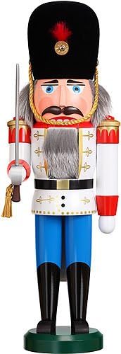 Seiffener Volkskunst German nutcracker Dane white, height 39 cm / 15 inch, original Erzgebirge by